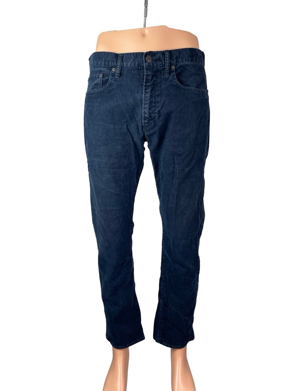 Gap Men's Navy Blue Corduroy Slim Fit Mid Rise Trousers Denim Jeans Size 32x30
